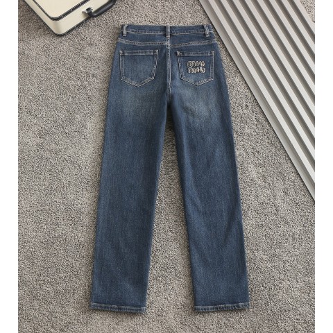 미*** 여성 자수패치로고 스판데님진